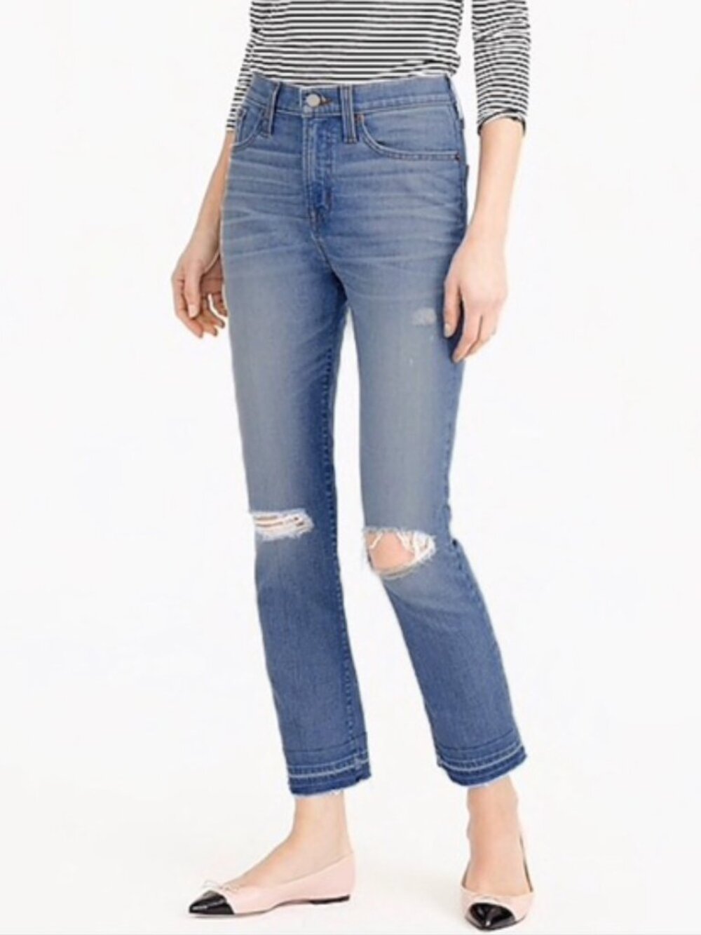 J. Crew Straightaway Distressed Crop Jeans, 28